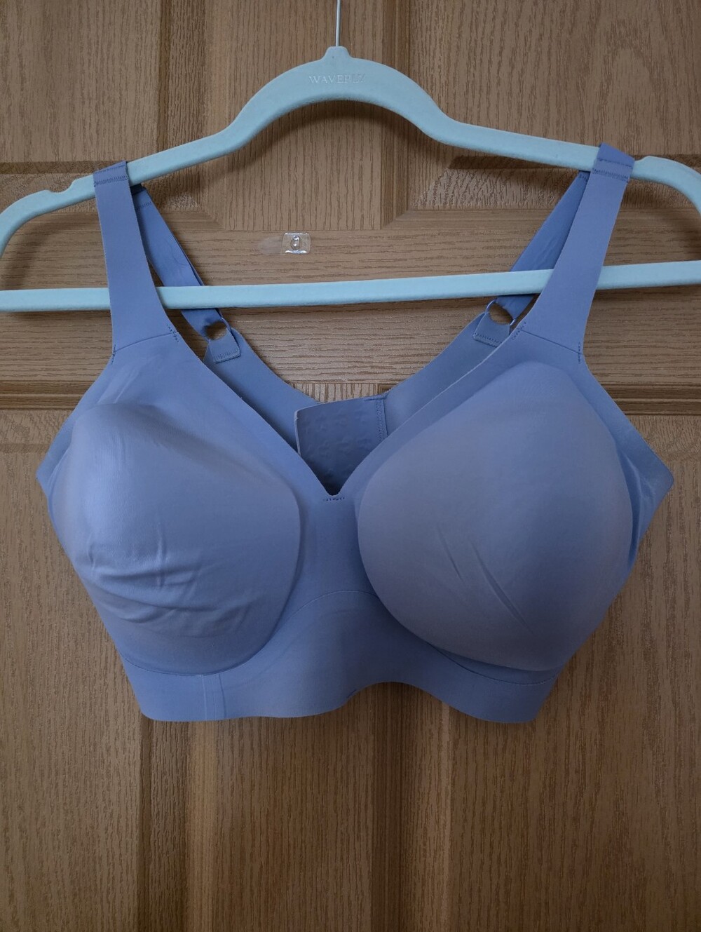 Evelyn & Bobbie Starlette Plunge Bra Blue Wireless Comfort Bra Size L EUC